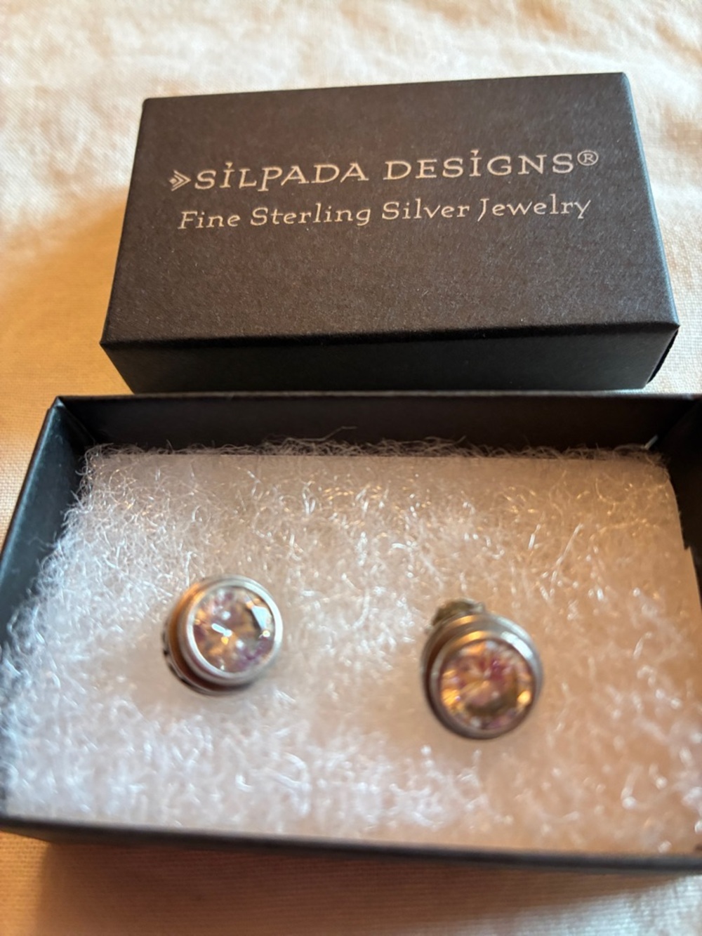 Silpada Sterling Silver CZ  Stud Earrings P 1232